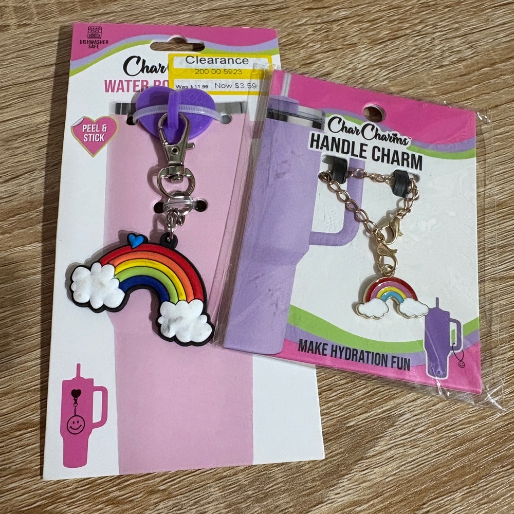 Water Bottle Rainbow Handle Charm